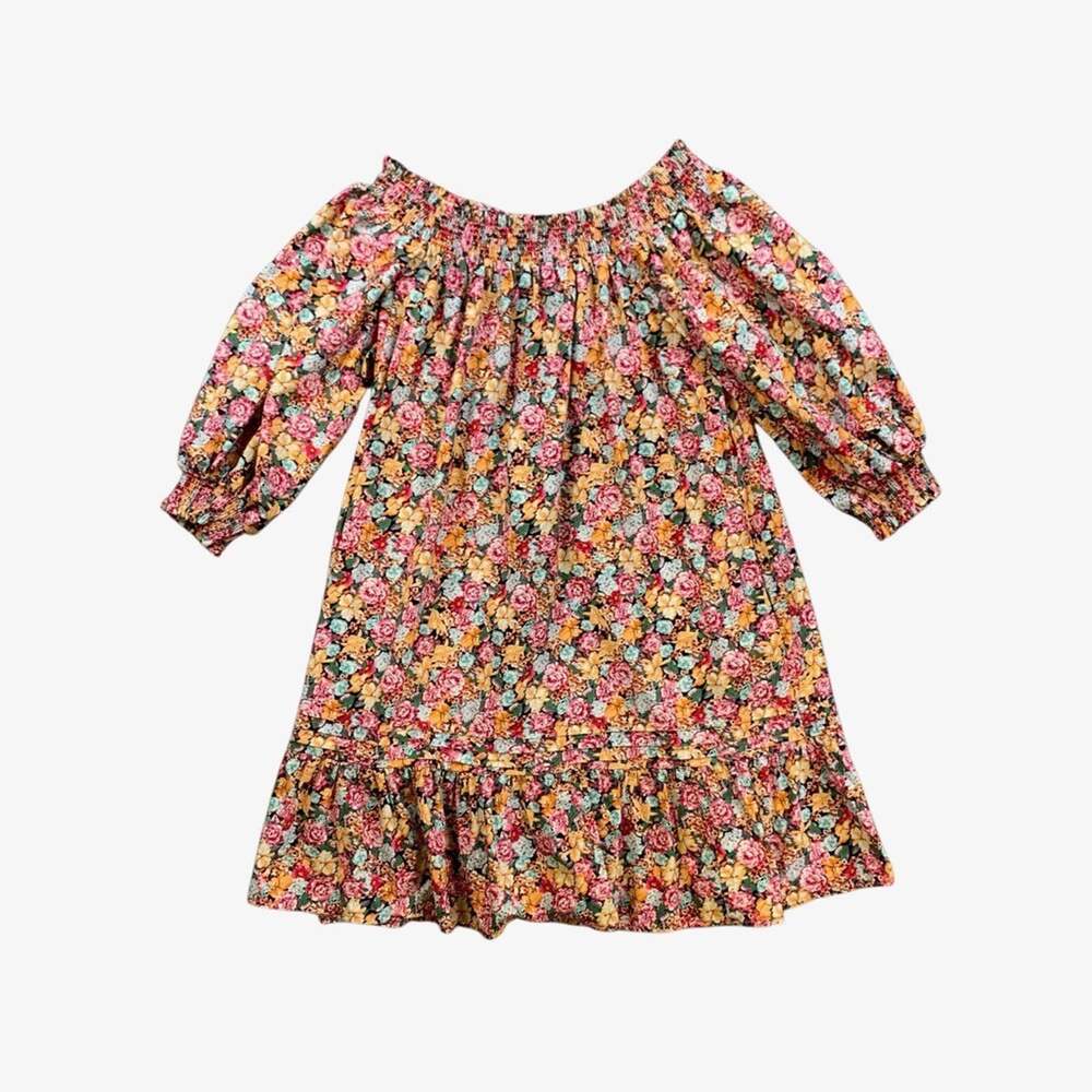 Maeve Dress Womens L Large Floral Flounced Off Shoulder Half Sleeve Ruffle Mini